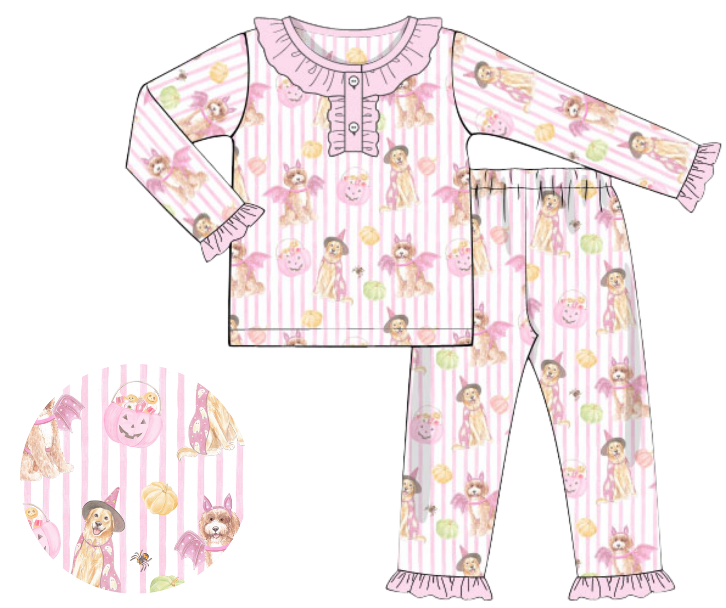 *PREORDER 19* Halloween Pups Girls Lounge Set
