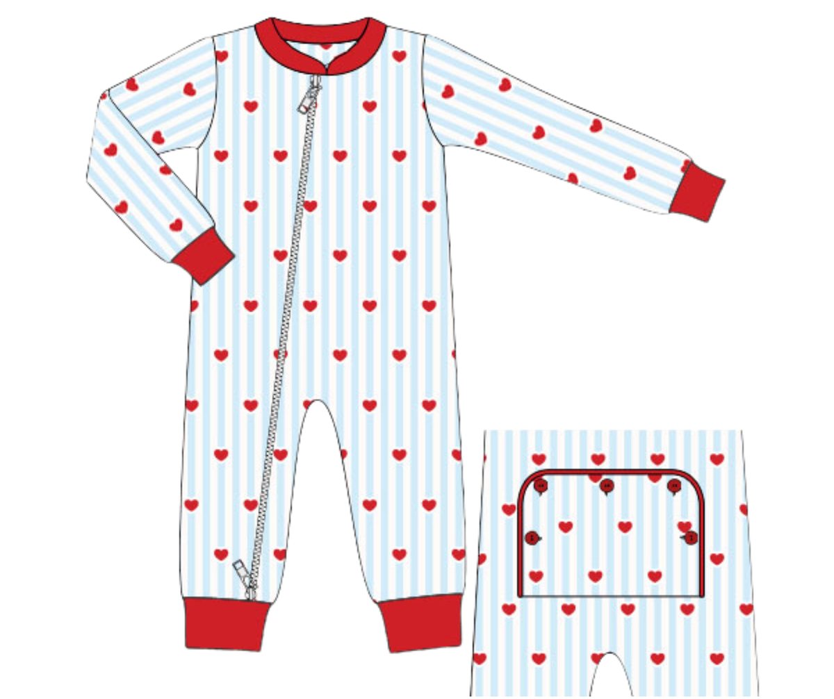 *PREORDER* Hearts & Stripes Boys Zippy Loungewear