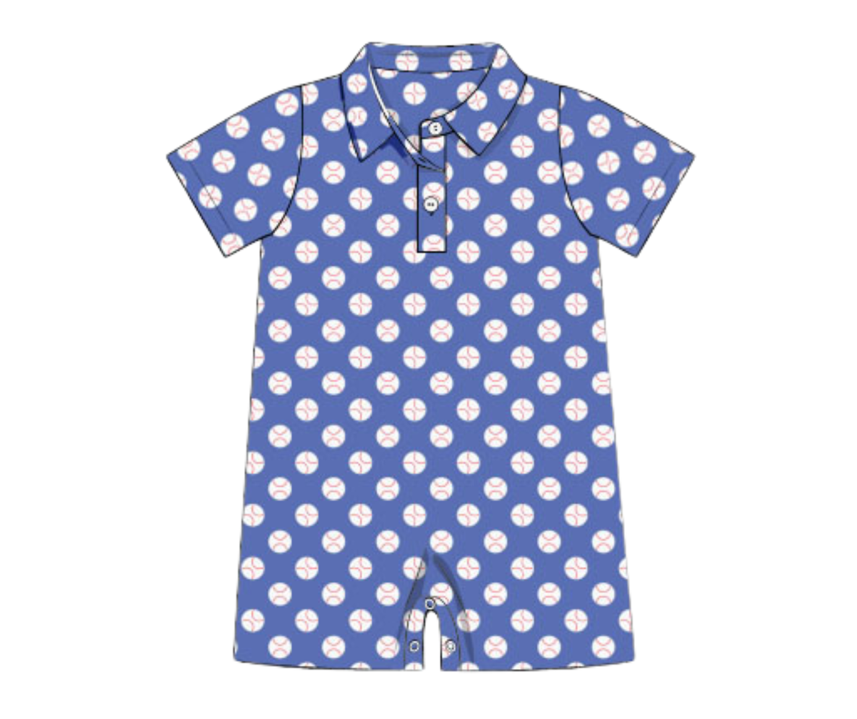 *PREORDER* Little Slugger Boys Performance Polo Romper