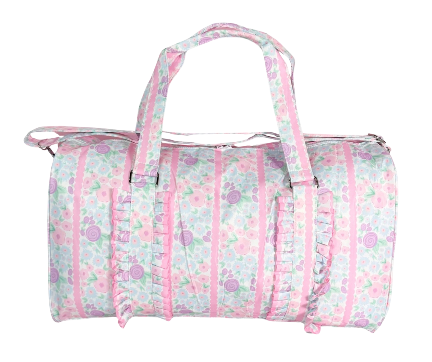 Nylon Duffle - Scallop Stripe Floral