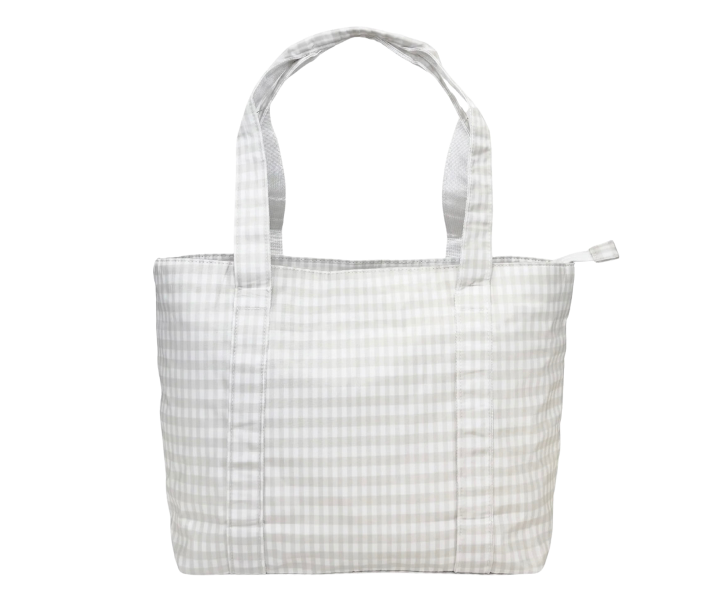 Nylon Tote - Khaki Gingham
