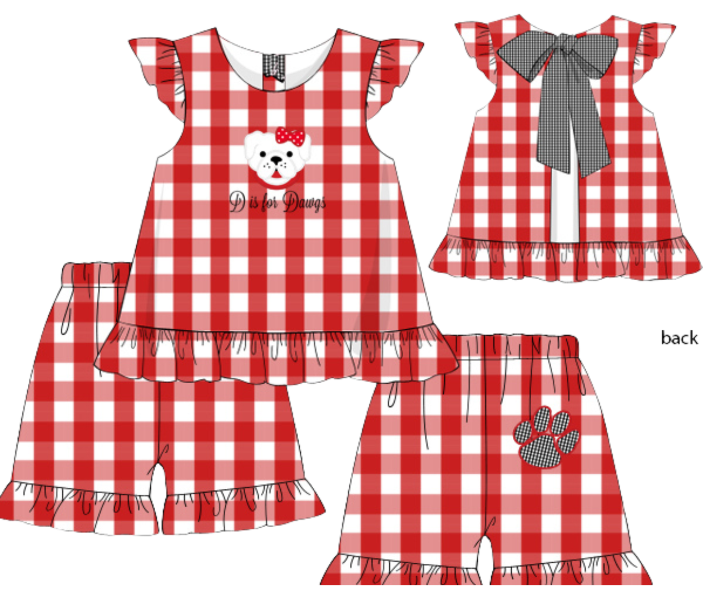 *PREORDER* D is for Dawgs Girls Short Set