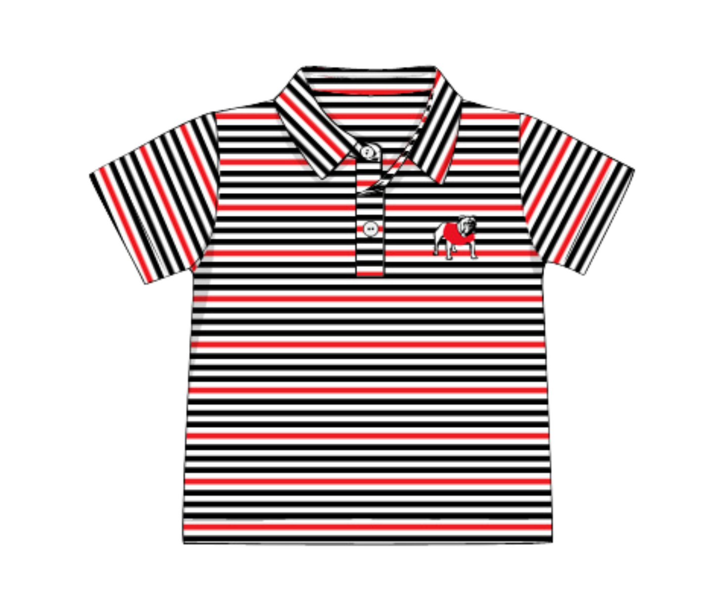 Bulldog Stripe Boys Performance Polo