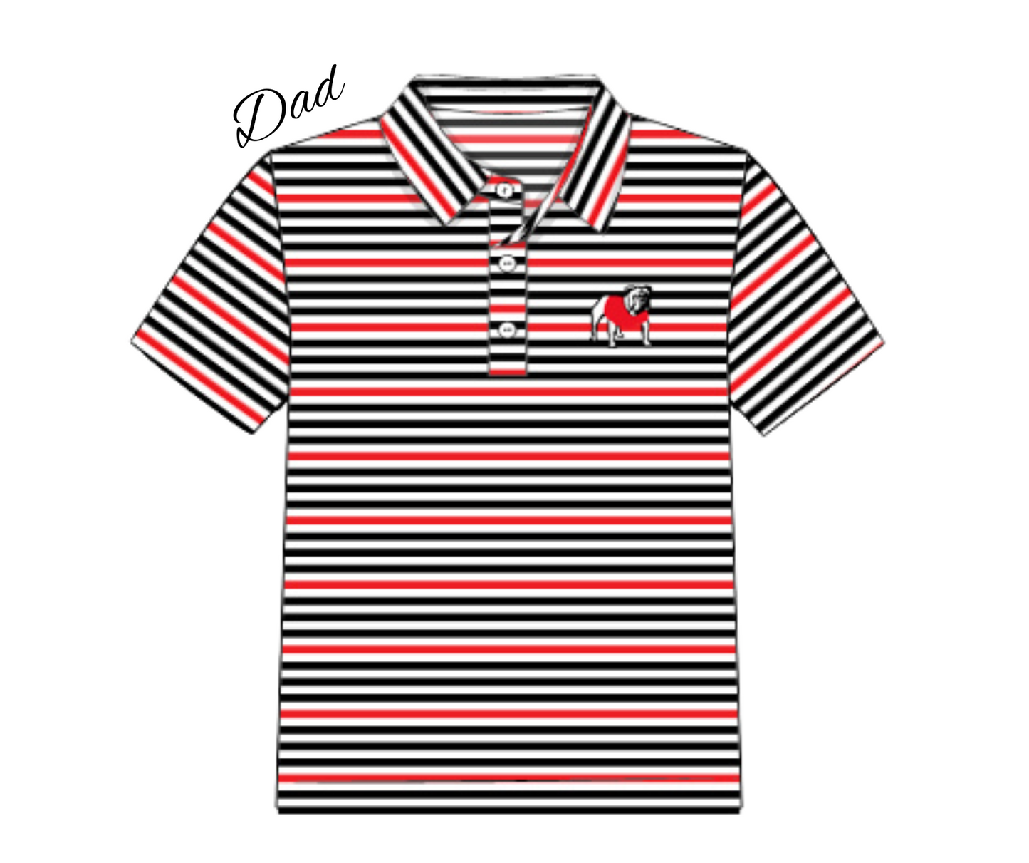 Bulldog Stripe Dad Performance Polo