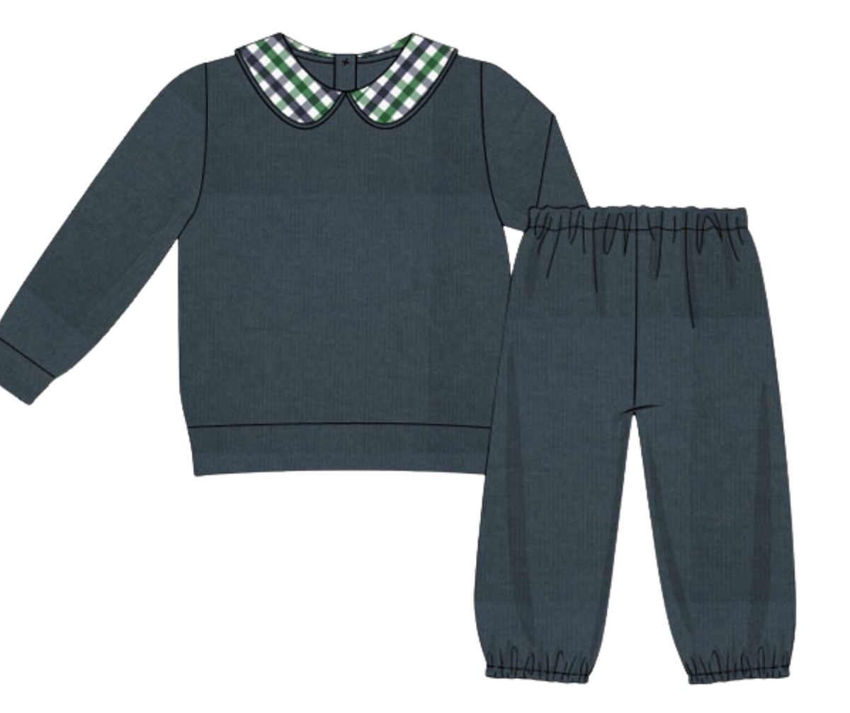 *PREORDER* Petals & Plaid Boys Sweater Set
