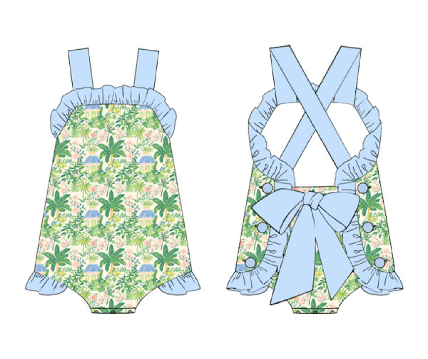 Tiki in Tulum Girls Sunsuit