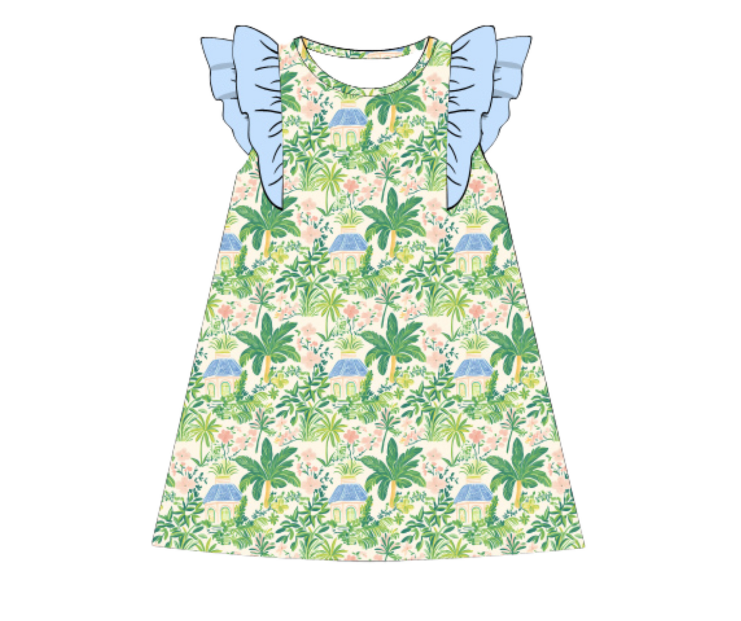 Tiki in Tulum Girls Dress