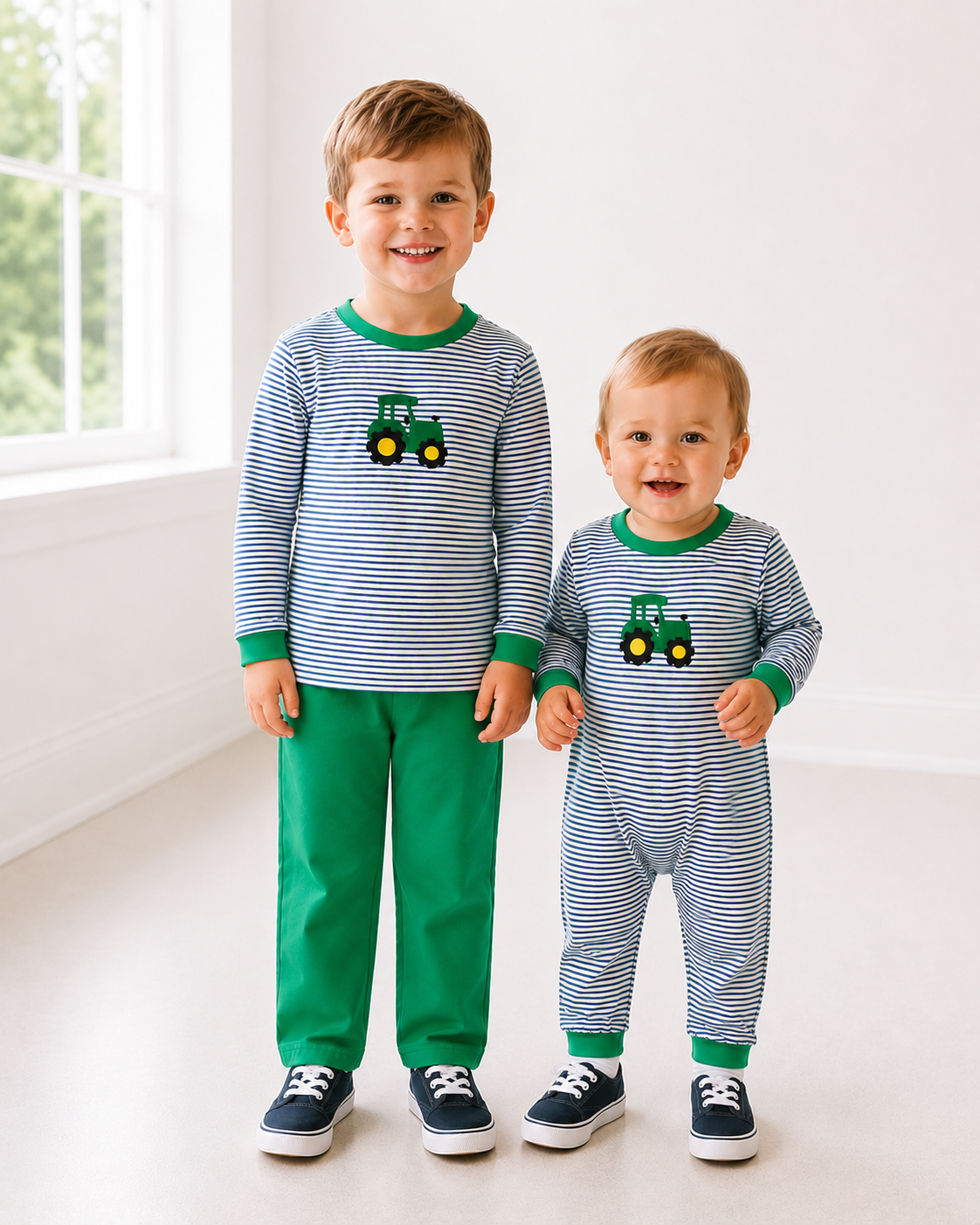 *PREORDER* Little Green Tractor Long Romper