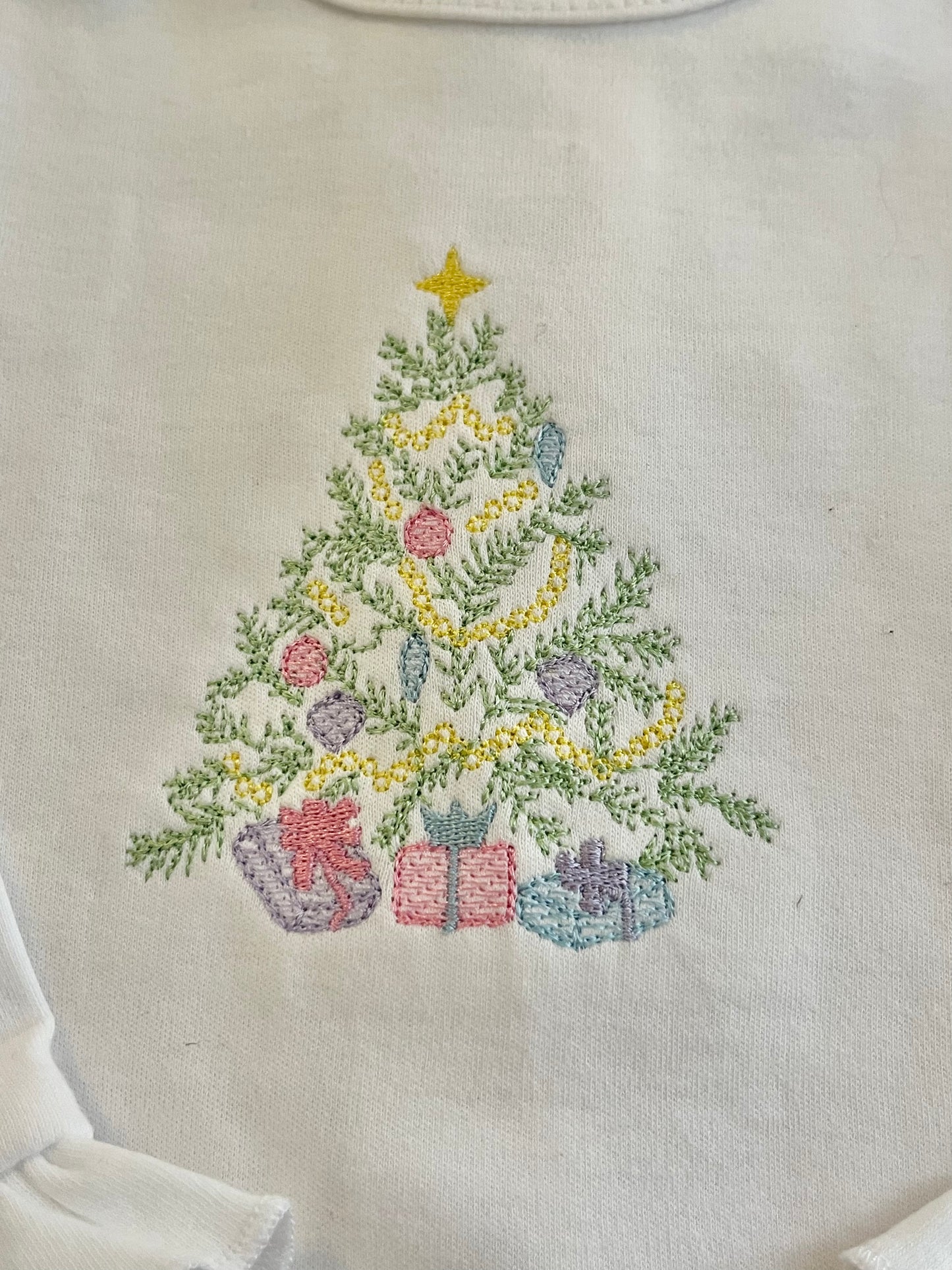 Vintage Pastel Christmas Tree Onesie