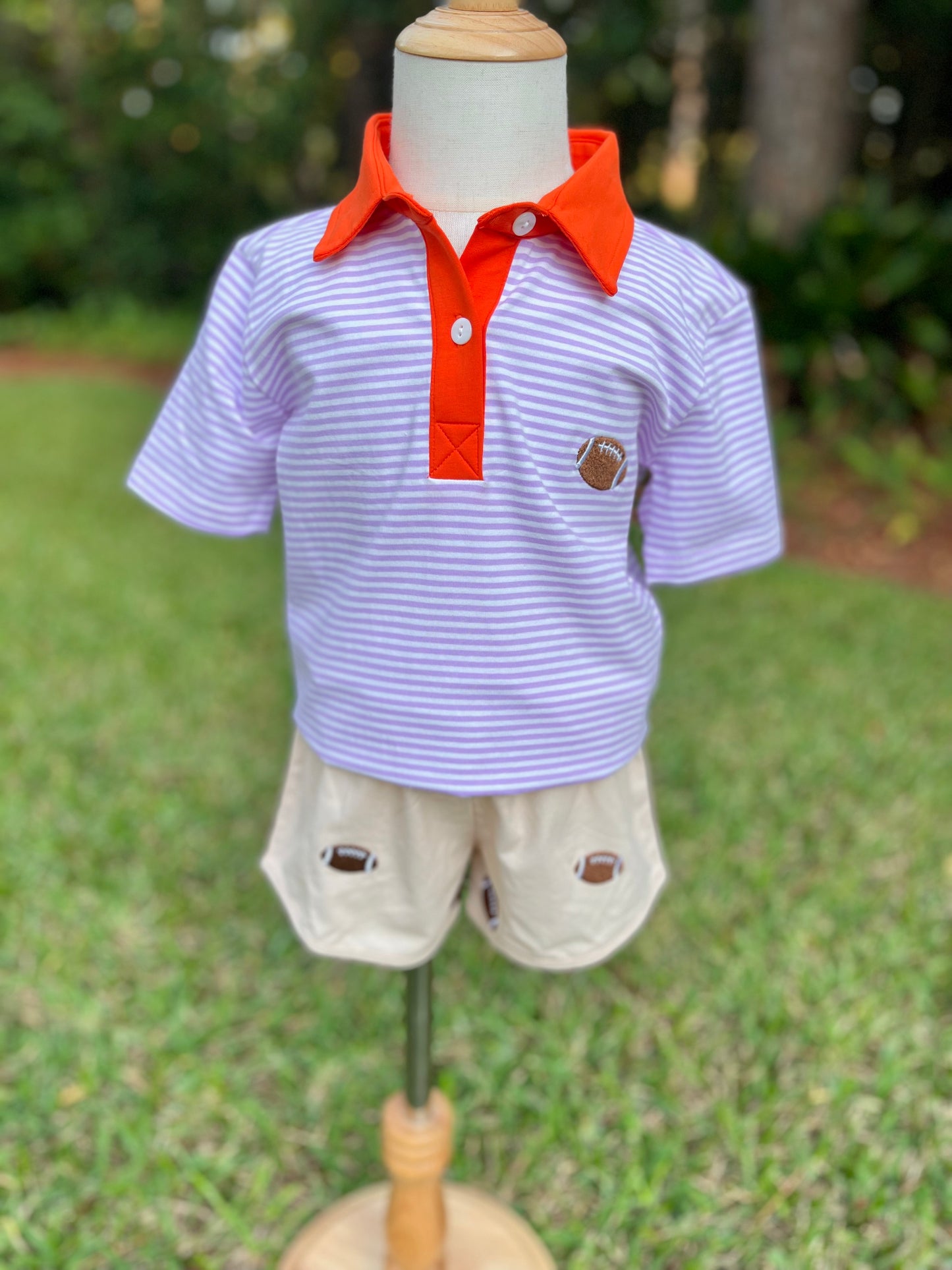 Team Spirit Purple & Orange Boys Polo