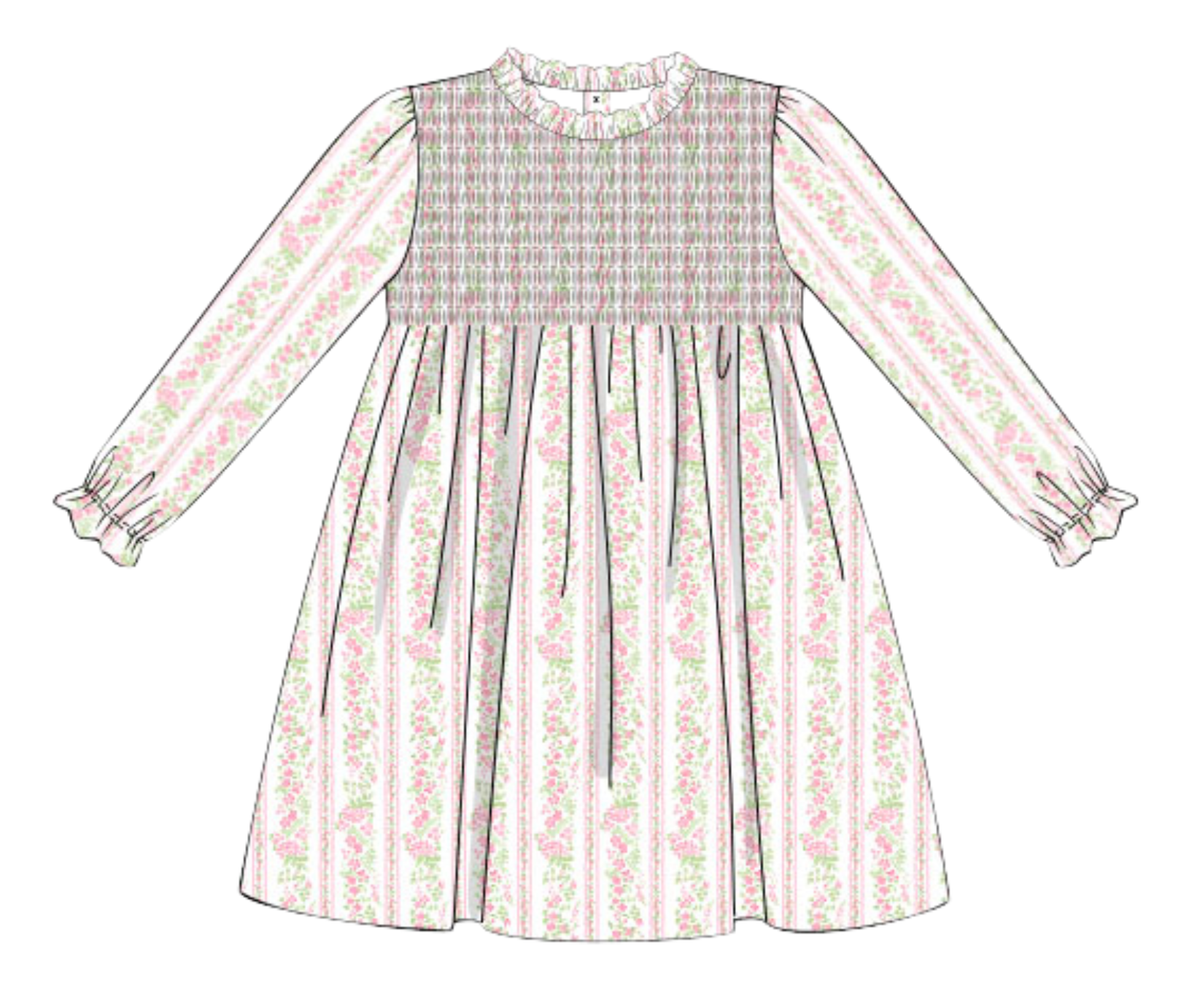 *PREORDER* Sweetheart Trellis Smocked Top Dress