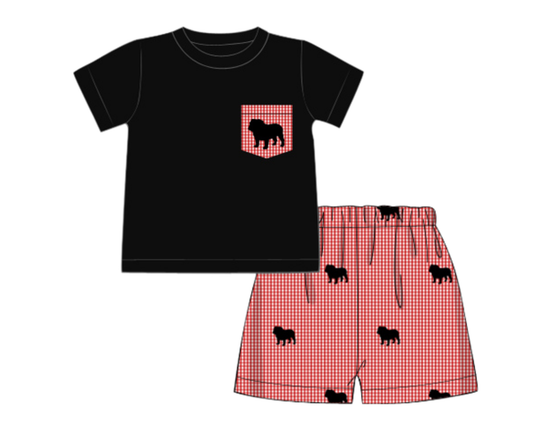 Boys of Fall Bulldog Short Set