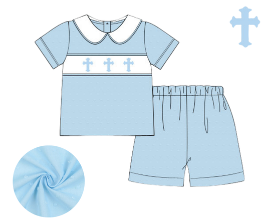 *PREORDER* Child of God Boys Hand Smocked Short Set