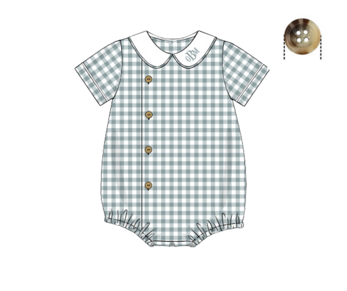 Fall Floral and Checks Boy Bubble