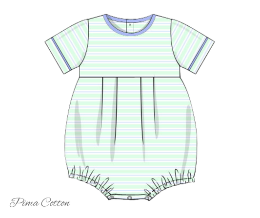 *PREORDER* Spring Stripe Pima Cotton Boy Bubble