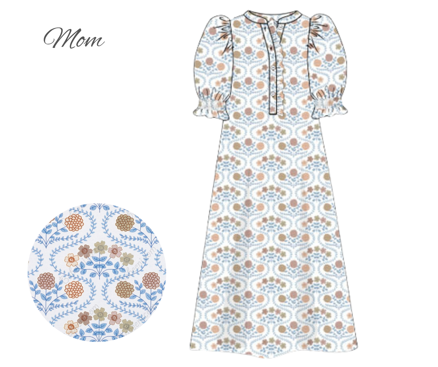 *PREORDER 19* Autumn Floral & Plaid Mom Dress