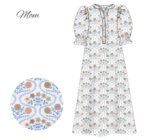 *PREORDER 19* Autumn Floral & Plaid Mom Dress