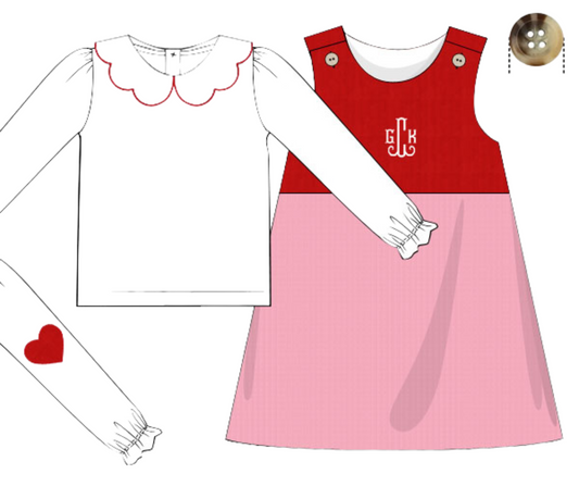 *PREORDER* Love Patch Corduroy Jumper Dress