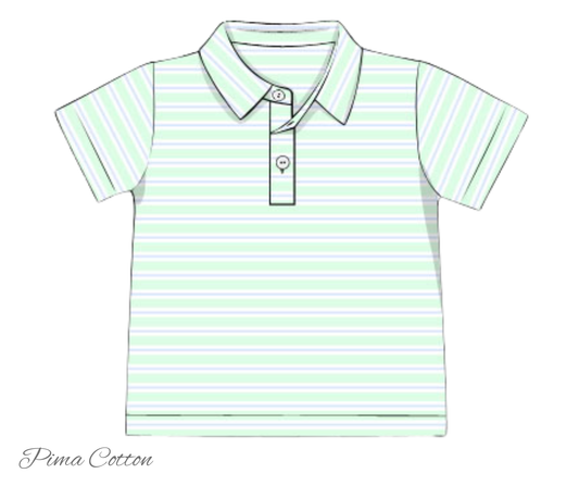 *PREORDER* Spring Stripe Pima Cotton Polo