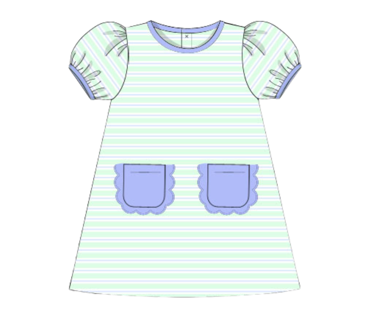 *PREORDER* Spring Stripe Pima Cotton Girls Dress