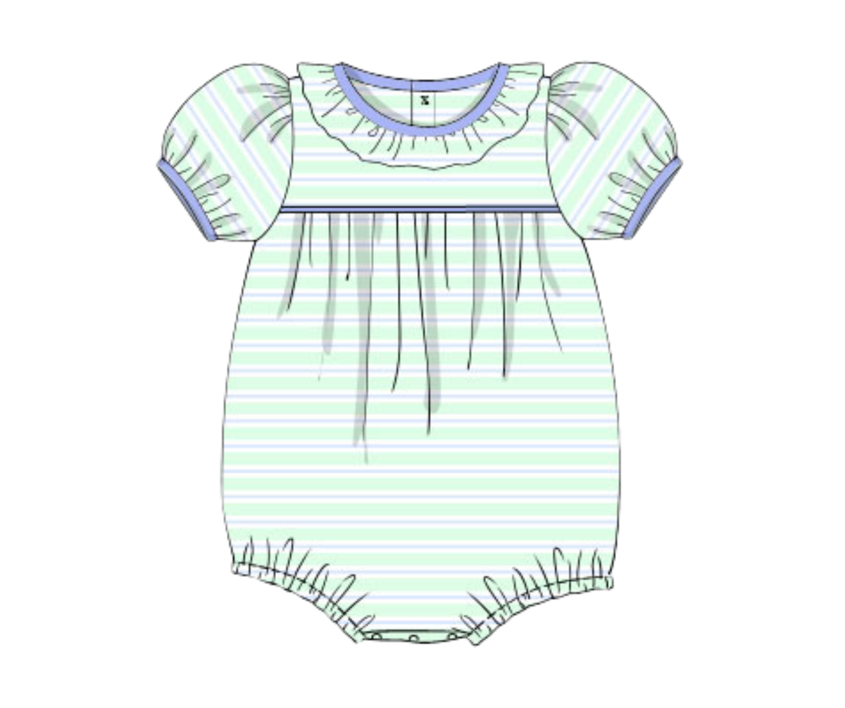 *PREORDER* Spring Stripe Pima Cotton Girls Bubble