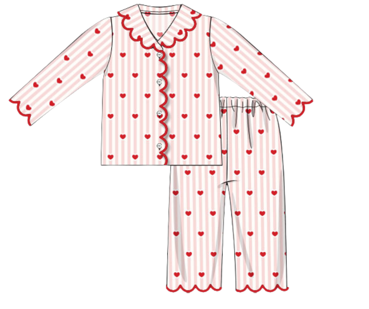 *PREORDER* Hearts & Stripes Girls Lounge Set