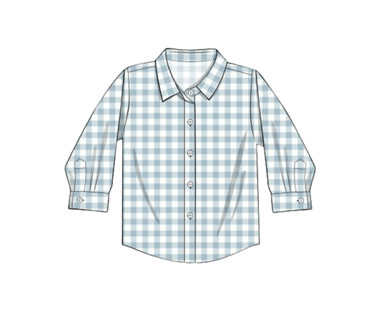 *PREORDER 19* Autumn Floral & Plaid Boys Button Down