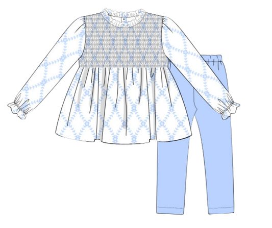 *PREORDER* Winter Trellis Smocked Legging Set