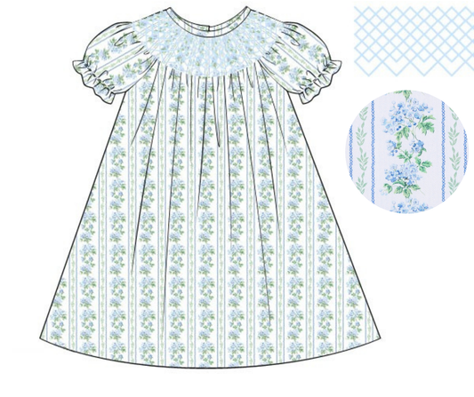 *PREORDER* Cottage Vines Girls Smocked Bishop Dress