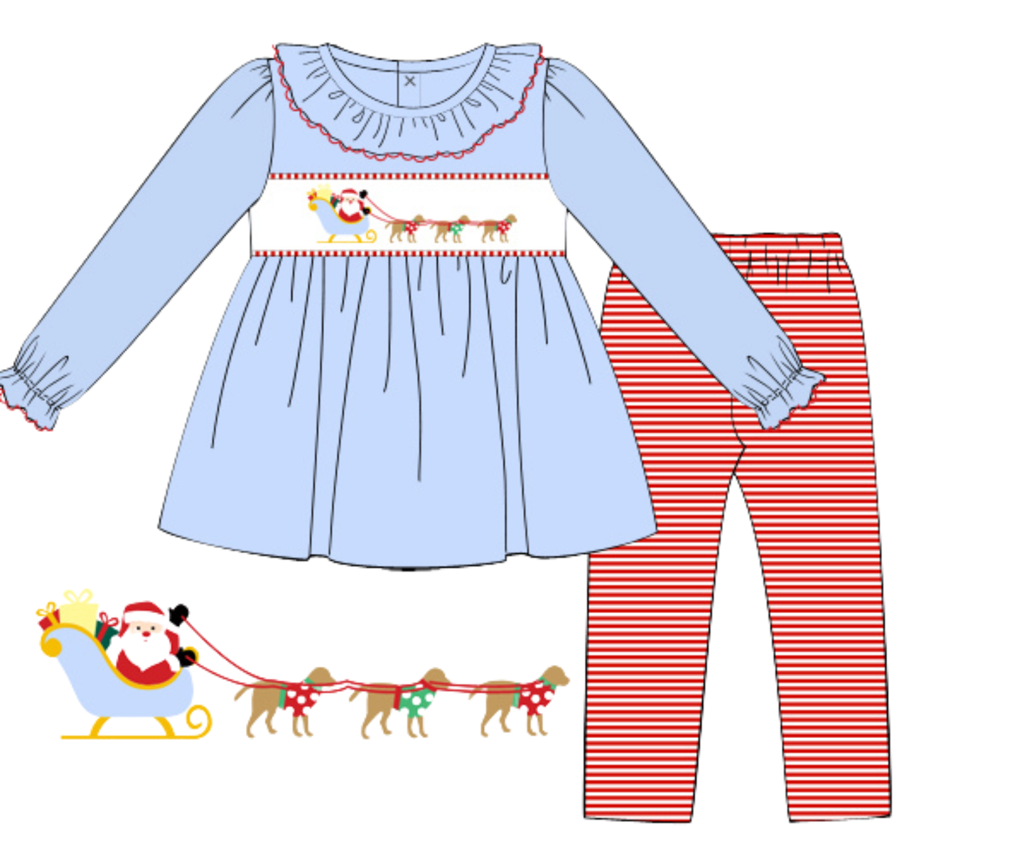 *PREORDER* Santa's PAW-fect Helpers - Girls Legging Set