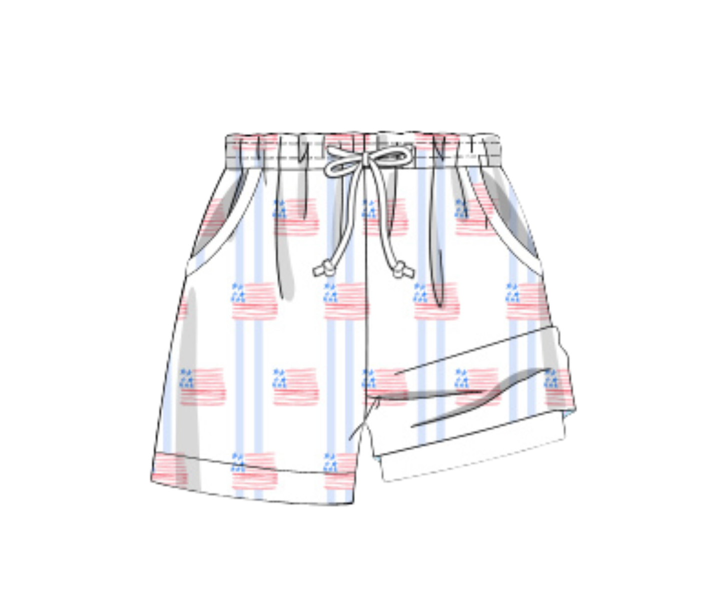 *PREORDER* Preppy & Patriotic Boys Swim Trunks