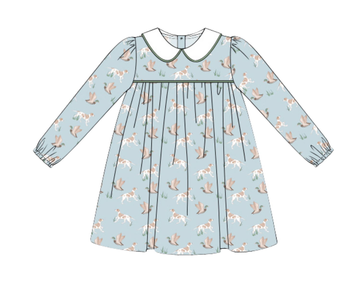Duck & Dog Girls Long Sleeve Dress