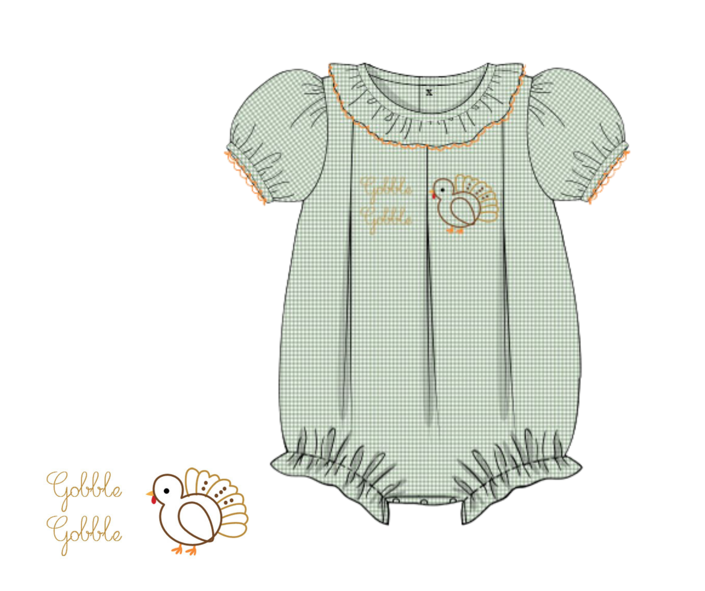 *PREORDER* Gobble Gobble Girls Hand Embroidered Bubble