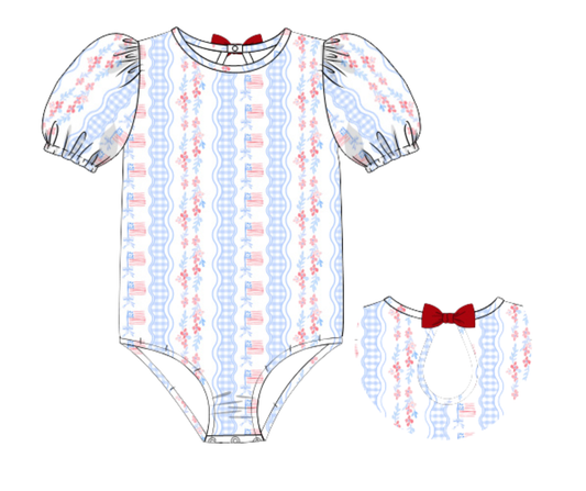 *PREORDER* Preppy & Patriotic Girls Swimsuit