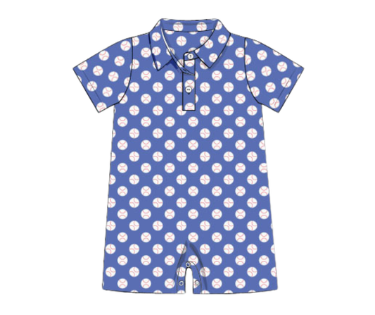*PREORDER* Little Slugger Boys Performance Polo Romper