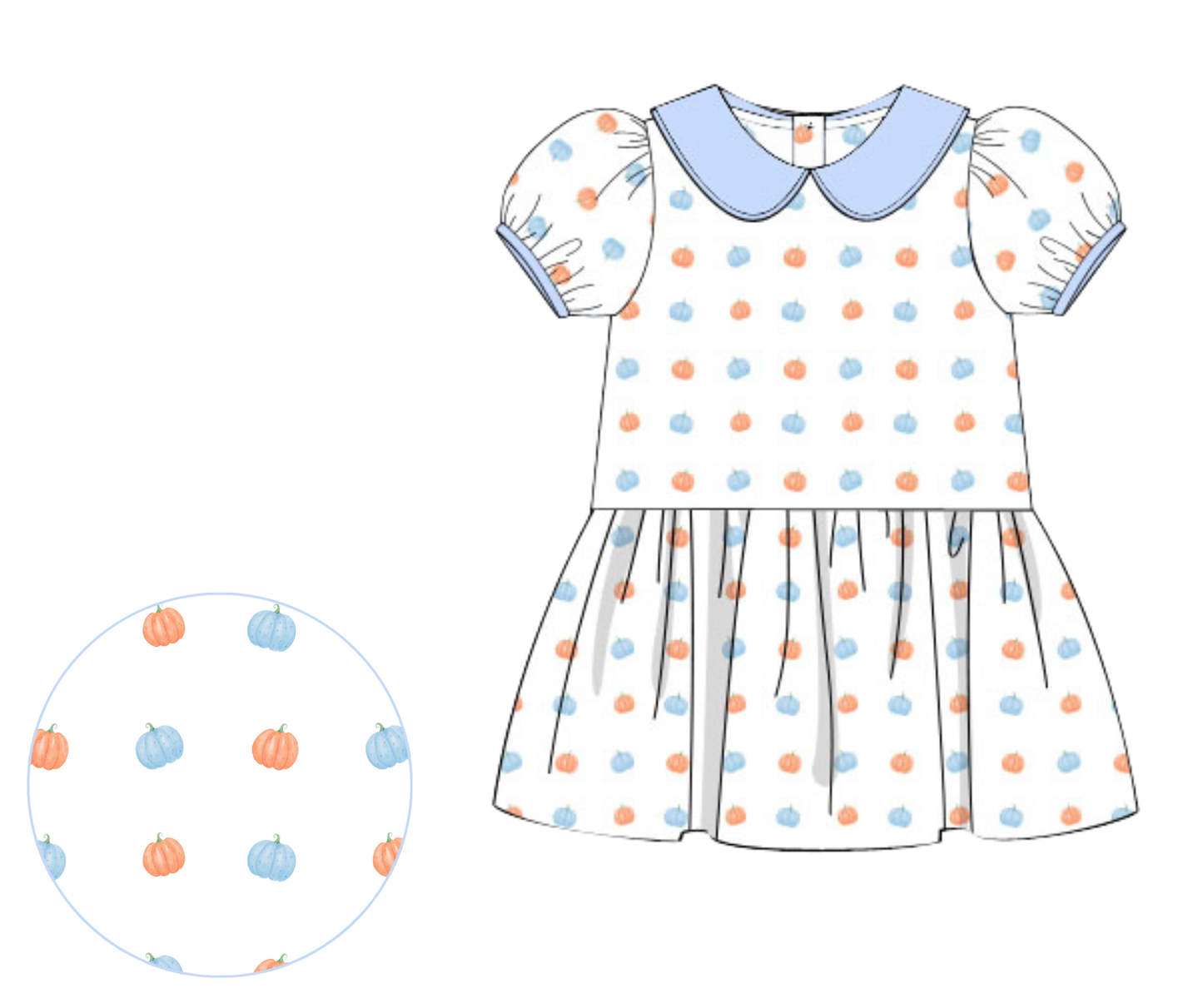 *PREORDER 19* Pumpkin Grove Drop Hem Dress