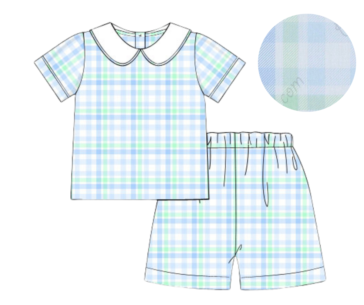 *PREORDER* Spring Plaid Boys Short Set