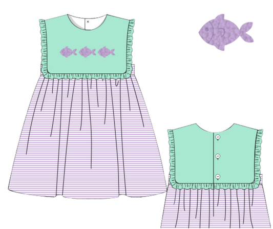 *PREORDER* Summer Catch Girls French Knot Dress