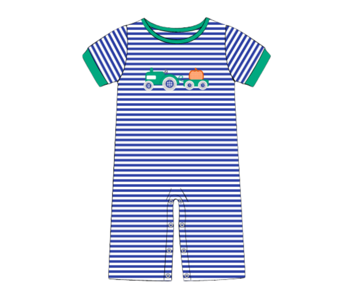 Pumpkin Harvest Boys Long Romper