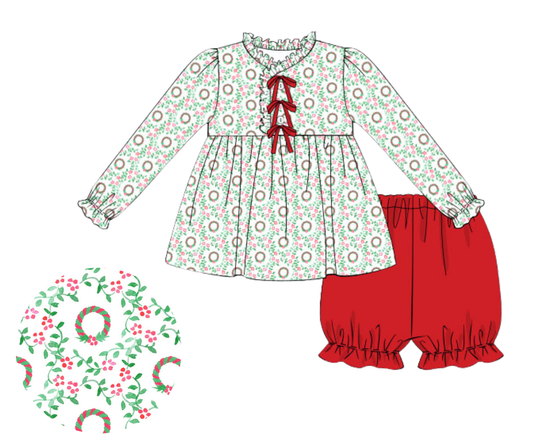 *PREORDER* Wreath & Vines - Girls Bloomer Set