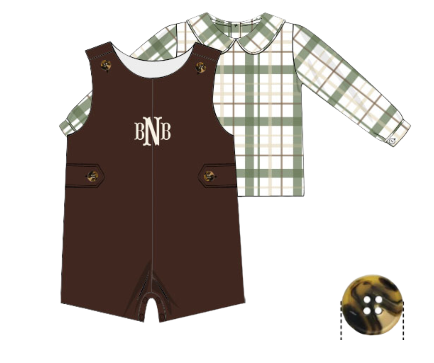 *PREORDER* Vines & Plaid Boys Shortall Set