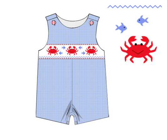 *PREORDER* Coastal Crabs Boys Smocked Jon Jon