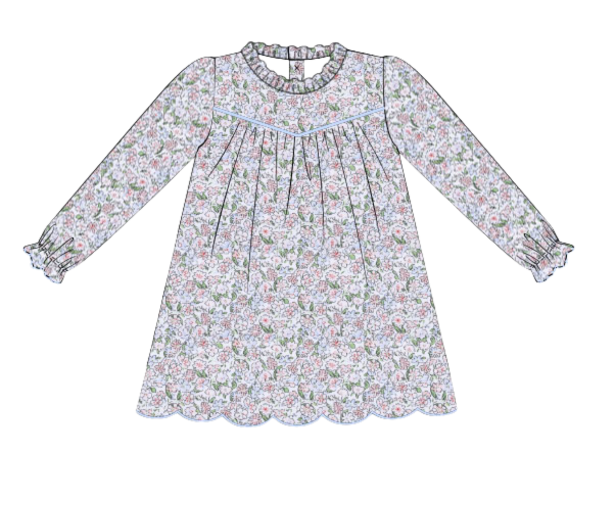 *PREORDER* Winter Garden Girls Scallop Hem Dress