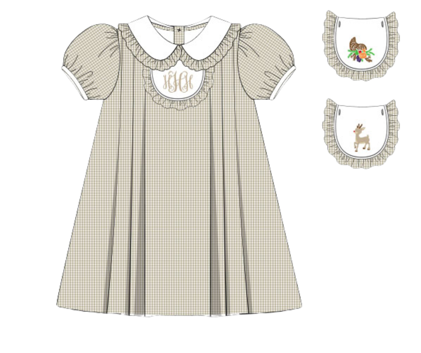 *PREORDER* Holiday Heritage Hand Embroidered Tab Dress