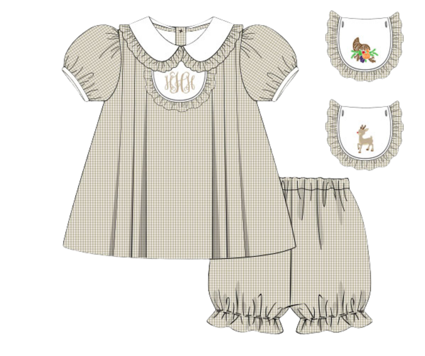*PREORDER* Holiday Heritage Hand Embroidered Girls Bloomer Set