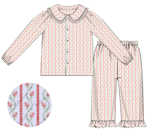 *PREORDER* Holiday Blooms Loungewear - Girls Set
