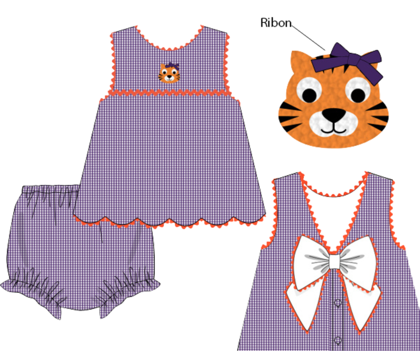 *PREORDER* Tiger Gameday Trio-Girls Bloomer Set