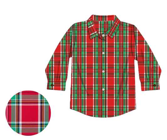 *PREORDER* Yuletide Plaid - Boys Button Down