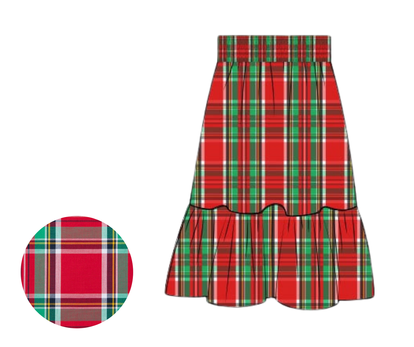 *PREORDER* Yuletide Plaid - Mom Maxi Skirt