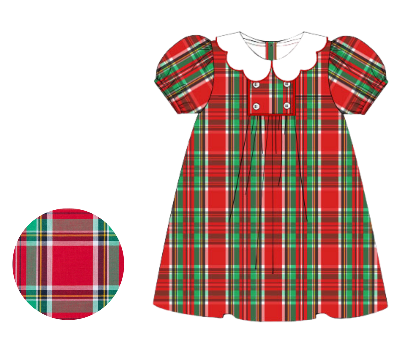 *PREORDER* Yuletide Plaid - Girls Dress